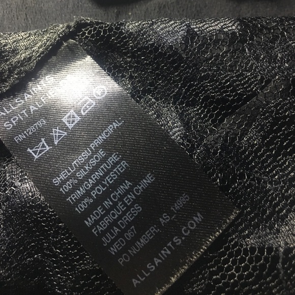 CLEARANCE🔥All Saints 100% Silk “Julia” Lace Cutout Dress - Picture 6 of 7